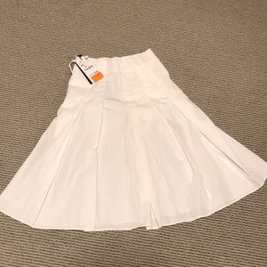 Zara White Pleated Skirt